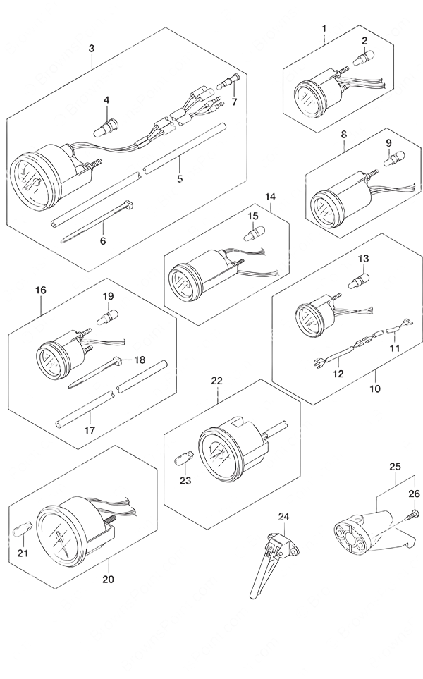 Opt: Meter - Suzuki DF 150 Parts Listings<br>2022 to 15003F-240001 to 15003F- 24XXXX 15003Z-240001 to 15003Z-24XXXX