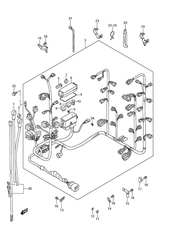 Harness - Suzuki DF 300 Parts Listings<br>2009 to 30001F-980001 to 30001F-98XXXX  30001Z-980001 to 30001Z-98XXXX