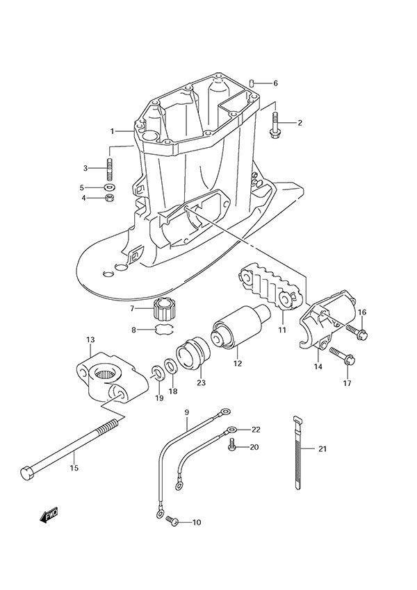 Drive Shaft Housing - Suzuki DF 175 Parts Listings<br>2012 to 17502F-210001 to 17502F-21XXXX 17502Z-210001 to 17502Z-21XXXX