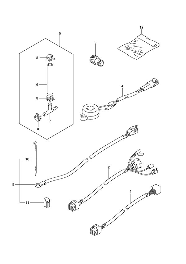 Opt: Harness (1) - Suzuki DF 175 Parts Listings<br>2013 to 17502F-310001 to 17502F-31XXXX 17502Z-310001 to 17502Z-31XXXX