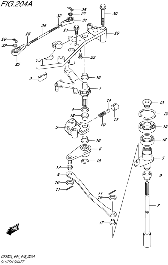 Suzuki DF 300 Clutch Shaft