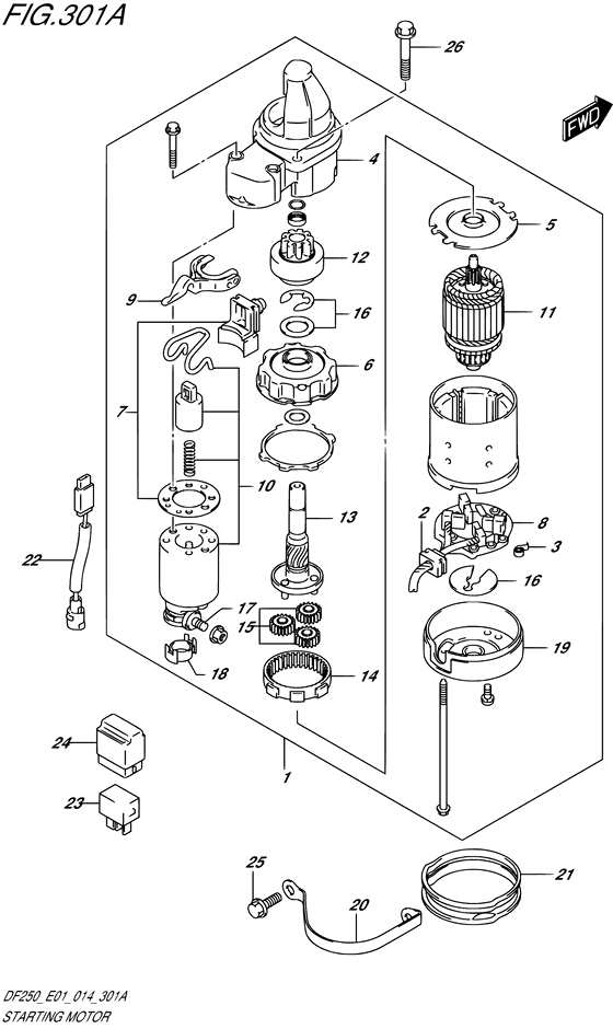 Suzuki DF 250 Starting Motor