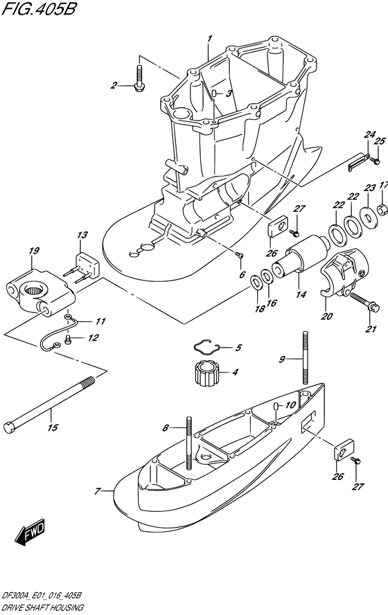 Drive Shaft Housing w/Transom (XX) - Suzuki DF 300 Parts Listings<br>2018 to 30002P-810001 to 30002P-81XXXX