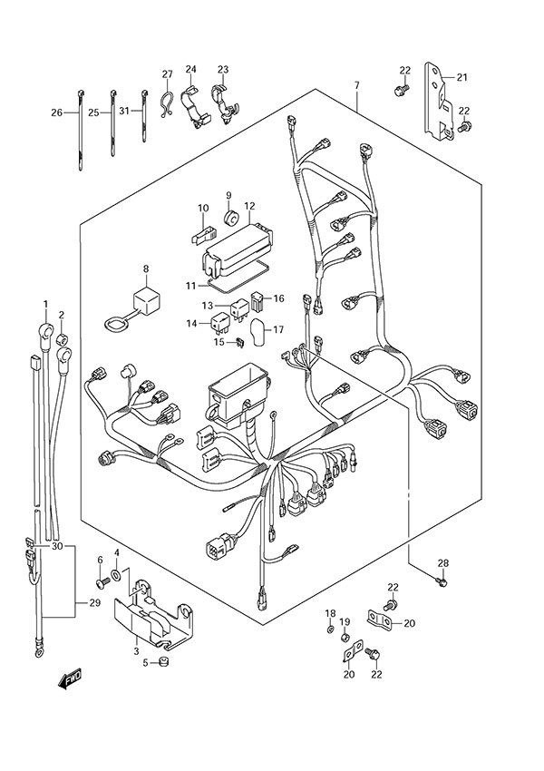 Harness - Suzuki DF 150 Parts Listings<br>2013 to 15002F-310001 to 15002F-31XXXX 15002Z-310001 to 15002Z-31XXXX