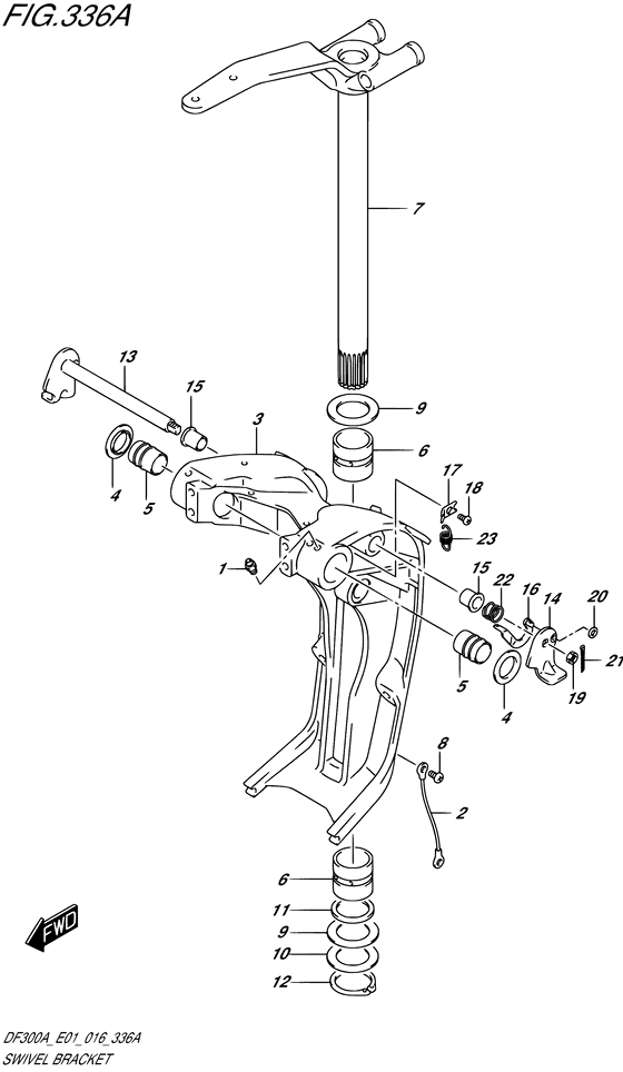 Swivel Bracket w/Transom (X or XX) - Suzuki DF 300 Parts Listings<br>2021 to 30003P-140001 to 30002P-14XXXX