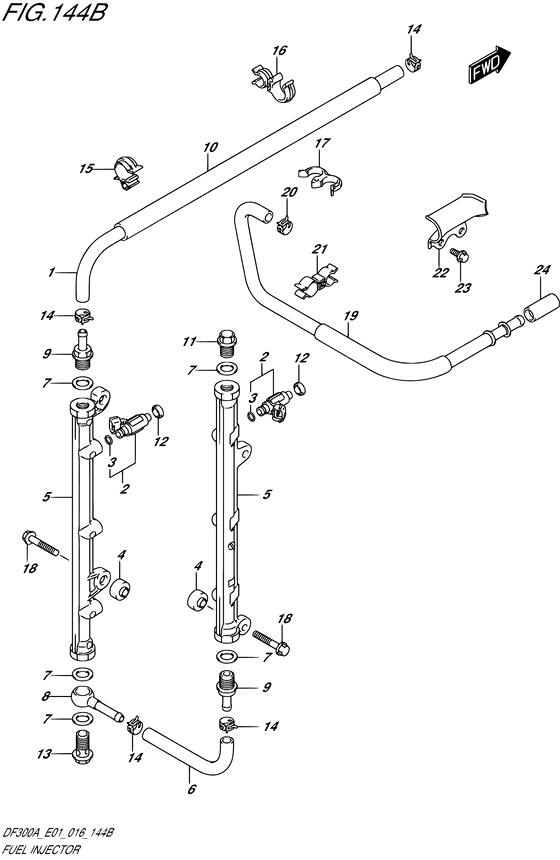 Fuel Injector - Suzuki DF 300 Parts Listings<br>2023 to 30002P-340001 to 30002P-34XXXX