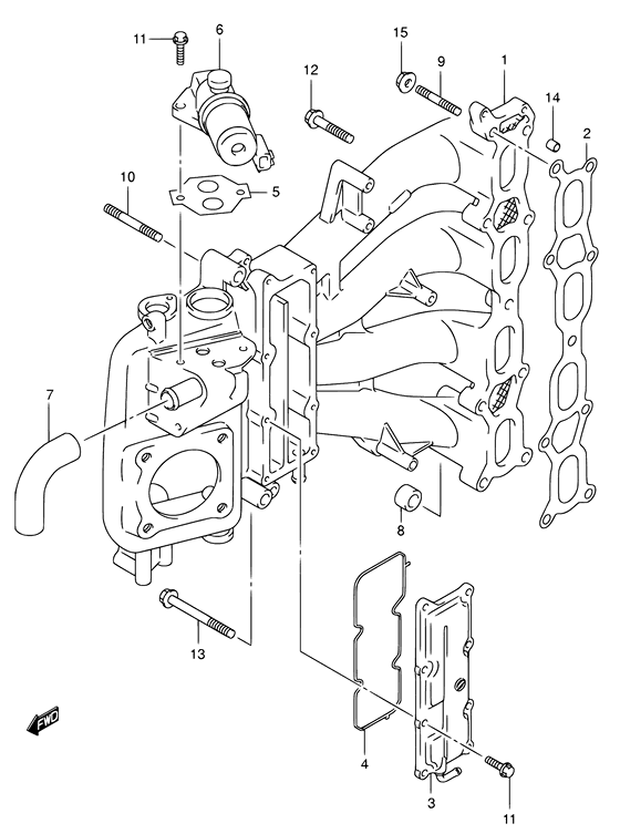 Suzuki DF 140 - Intake Manifold