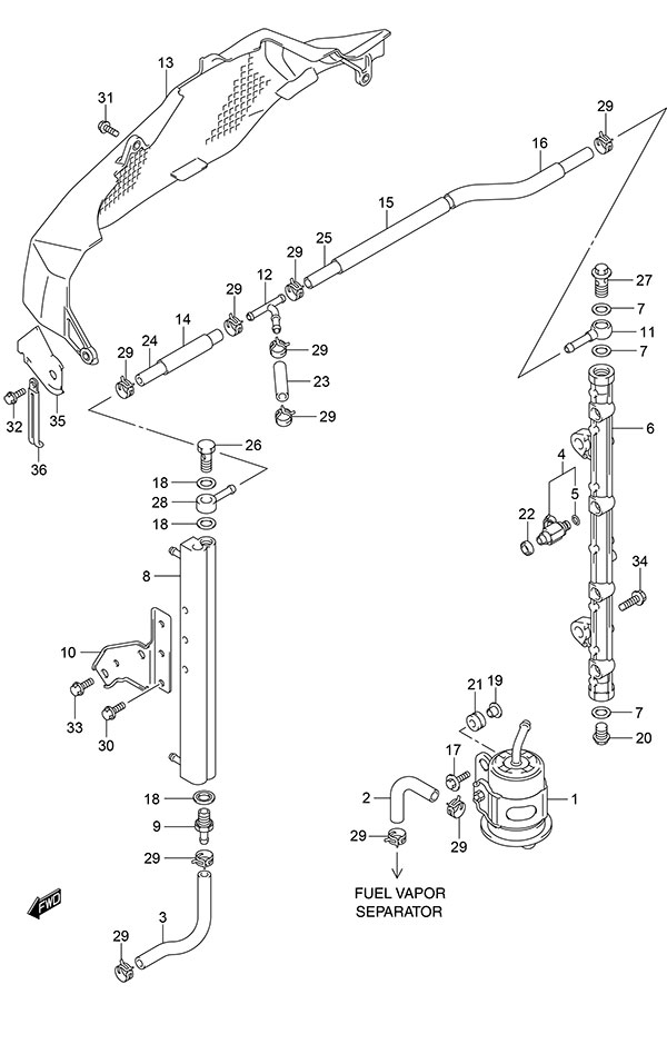 Fuel Injector (Model: TG/ZG) - Suzuki DF 175 Parts Listings<br>2015 to 17502F-510001 to 17502F-51XXXX 17502Z-510001 to 17502Z-51XXXX