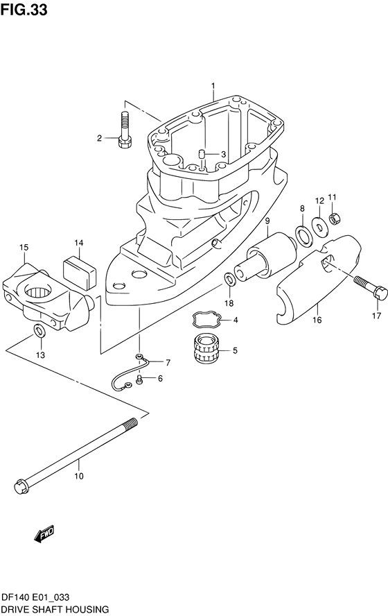 Suzuki DF 140 Driveshaft Housing