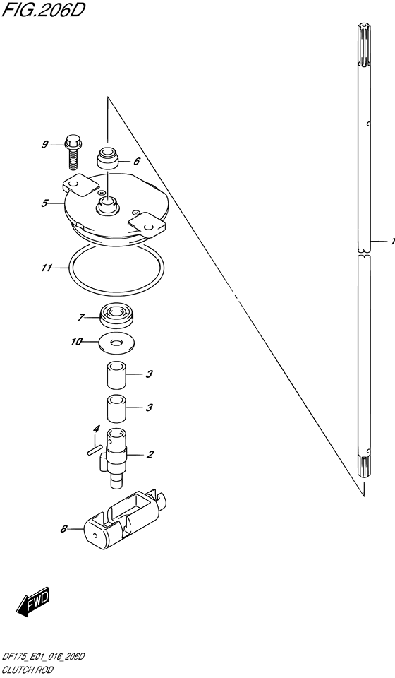 Suzuki DF 175 Clutch Rod