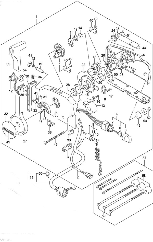 Opt: Remote Control - Suzuki DF 175 Parts Listings<br>2014 to 17502F-410001 to 17502F-41XXXX 17502Z-410001 to 17502Z-41XXXX