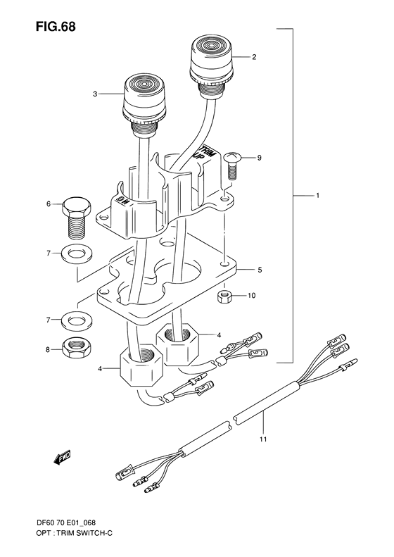 Suzuki DF 70 Opt:trim switch ((MODEL:98~04))