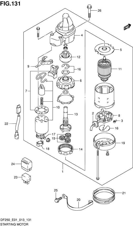 Suzuki DF 250 Starting Motor