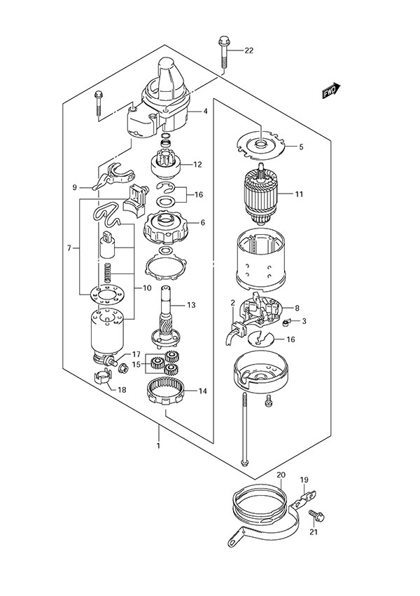 Suzuki DF 175 Starting Motor