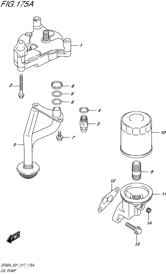 Oil Pump - Suzuki DF 90 Parts Listings<br>2019 to 09003F-910001 to 09003F-91XXXX