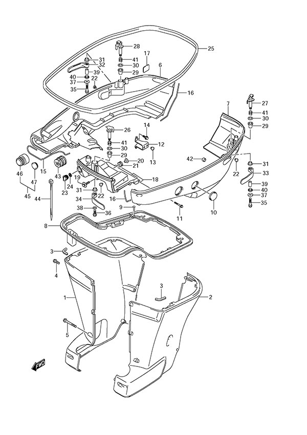 Side Cover - Suzuki DF 300 Parts Listings<br>2008 to 30001F-880001 to 30001F-88XXXX  30001Z-880001 to 30001Z-88XXXX