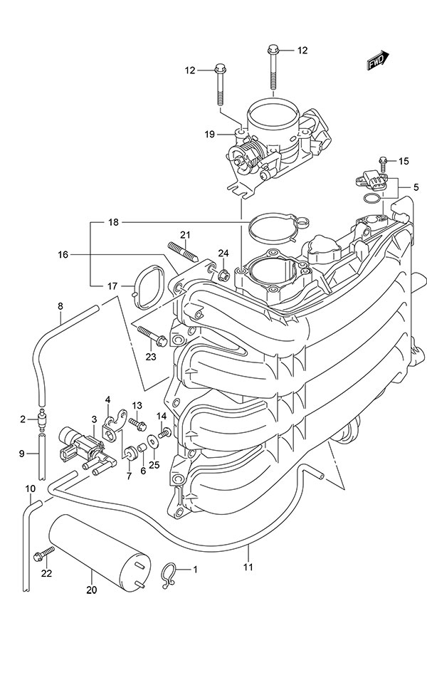 Suzuki DF 150 Intake Manifold/Throttle Body (Model: TG/ZG)