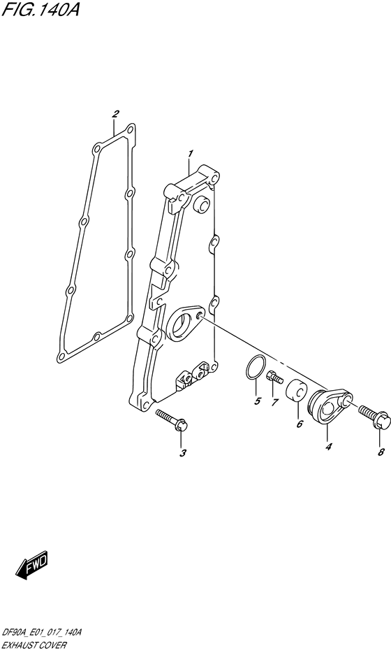 Exhaust Cover - Suzuki DF 90 Parts Listings<br>2019 to 09003F-910001 to 09003F-91XXXX