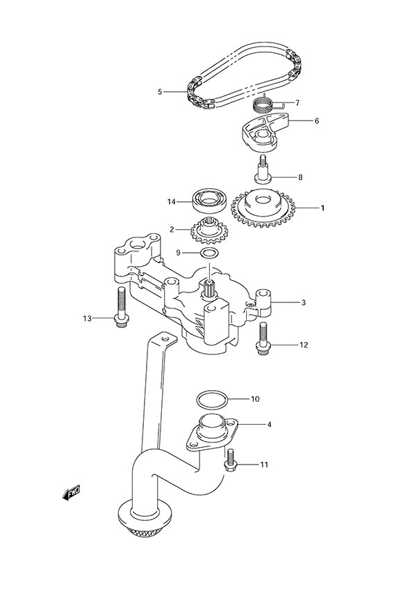 Oil Pump - Suzuki DF 300 Parts Listings<br>2008 to 30001F-880001 to 30001F-88XXXX  30001Z-880001 to 30001Z-88XXXX