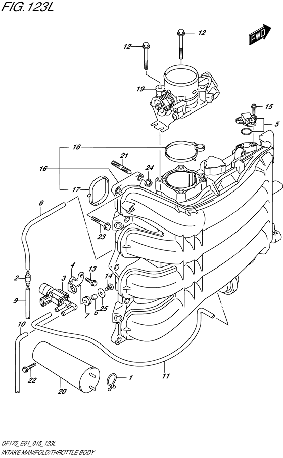 Suzuki DF 150 Intake Manifold/Throttle Body (Model: TG/ZG)