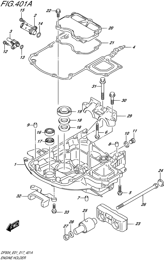 Engine Holder - Suzuki DF 90 Parts Listings<br>2021 to 09003F-140001 to 09003F-14XXXX