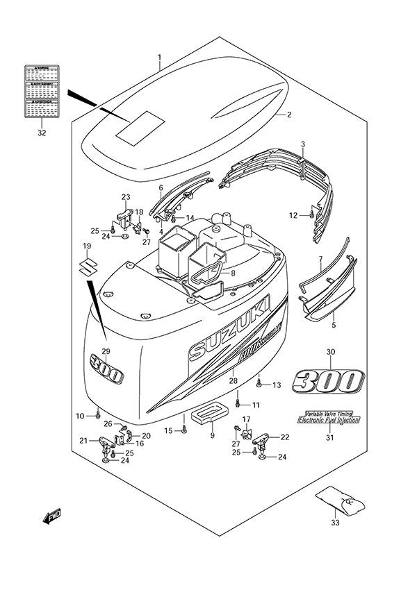 Suzuki DF 300 Engine Cover (2010 & Newer)