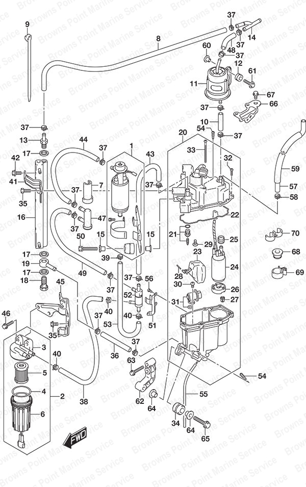 Suzuki DF 250 Fuel Pump/Fuel Vapor Separator