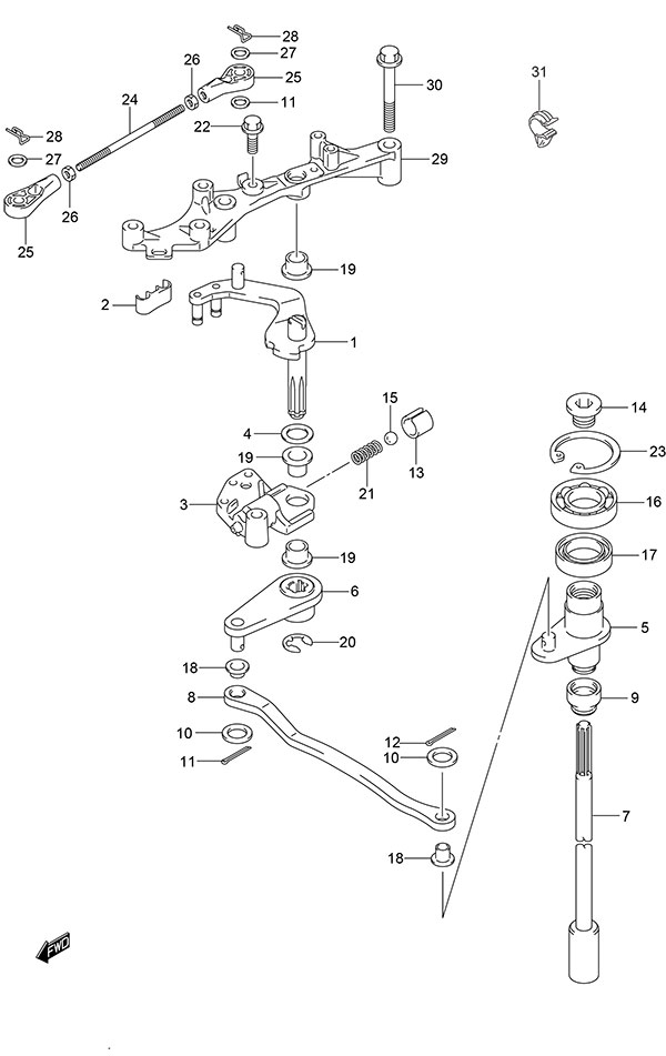 Suzuki DF 150 Clutch Shaft (Model: TG/ZG)