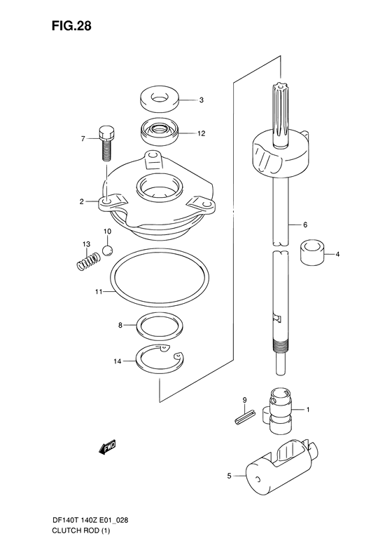 Suzuki DF 140 Clutch Rod