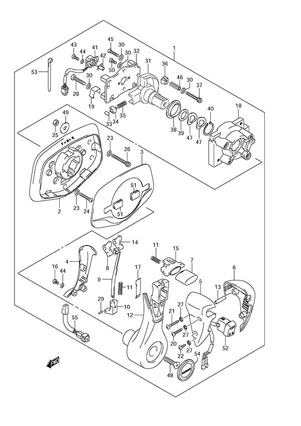 Opt: Flush Mount Remocon - Suzuki DF 300 Parts Listings<br>2008 to 30001F-880001 to 30001F-88XXXX  30001Z-880001 to 30001Z-88XXXX