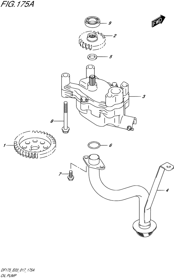 Oil Pump - Suzuki DF 175 Parts Listings<br>2020 to 17503F-040001 to 17503F-04XXXX 17503Z-040001 to 17503Z-04XXXX