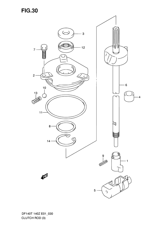 Suzuki DF 140 Clutch Rod