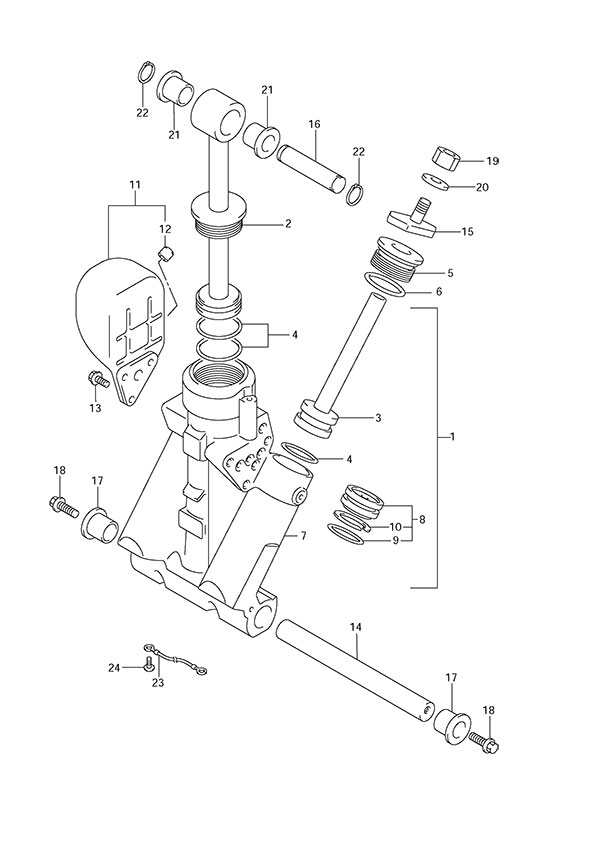 Trim Cylinder - Suzuki DF 150 Parts Listings<br>2014 to 15002F-410001 to 15002F-41XXXX 15002Z-410001 to 15002Z-41XXXX