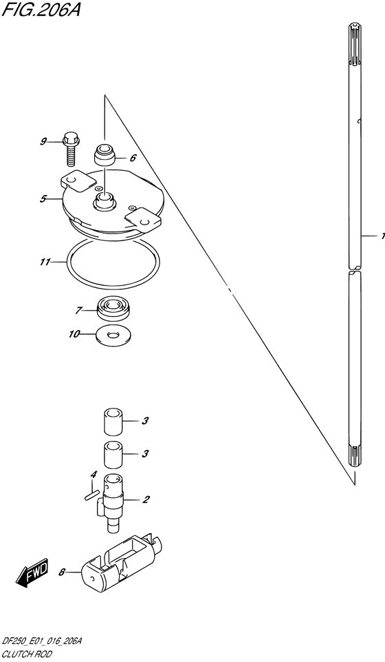 Suzuki DF 250 Clutch Rod