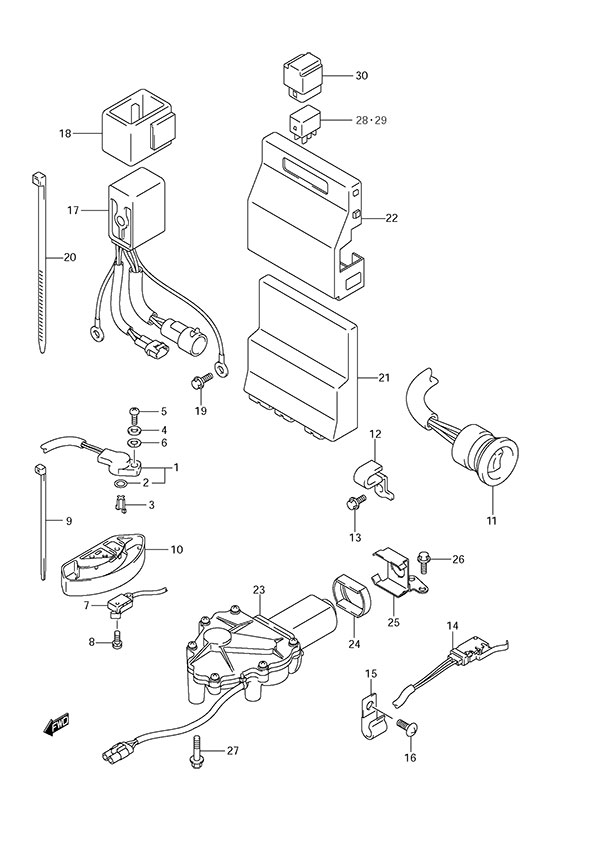 Suzuki DF 300 PTT Switch/Engine Control Unit