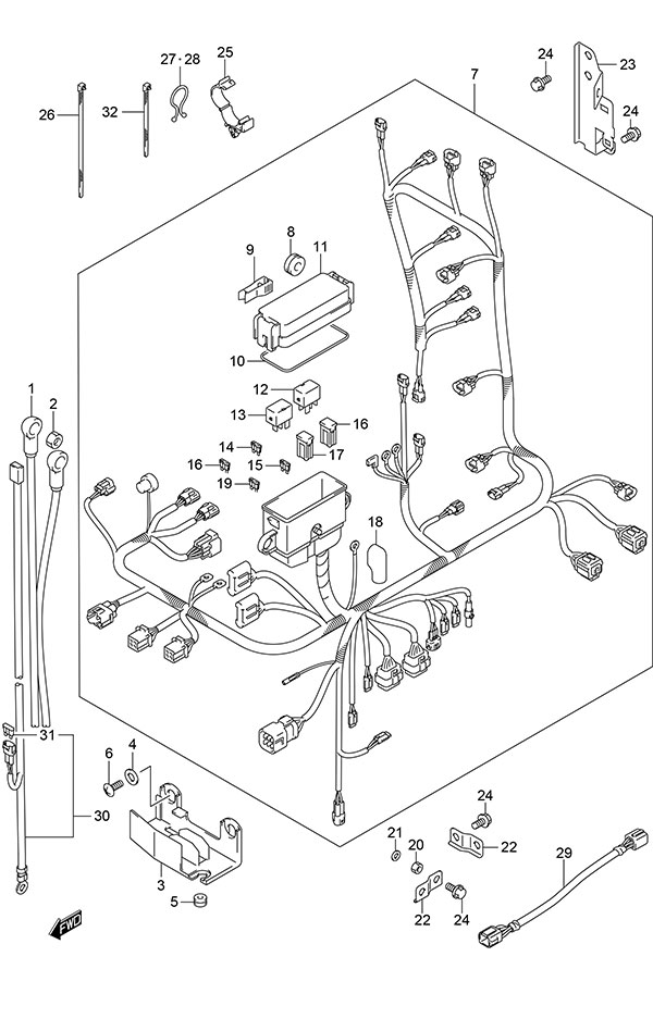 Harness (Model: TG/ZG) - Suzuki DF 150 Parts Listings<br>2014 to 15002F-410001 to 15002F-41XXXX 15002Z-410001 to 15002Z-41XXXX