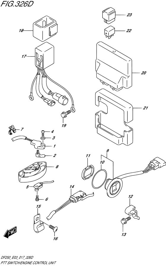 Suzuki DF 250 PTT Switch/Engine Control Unit