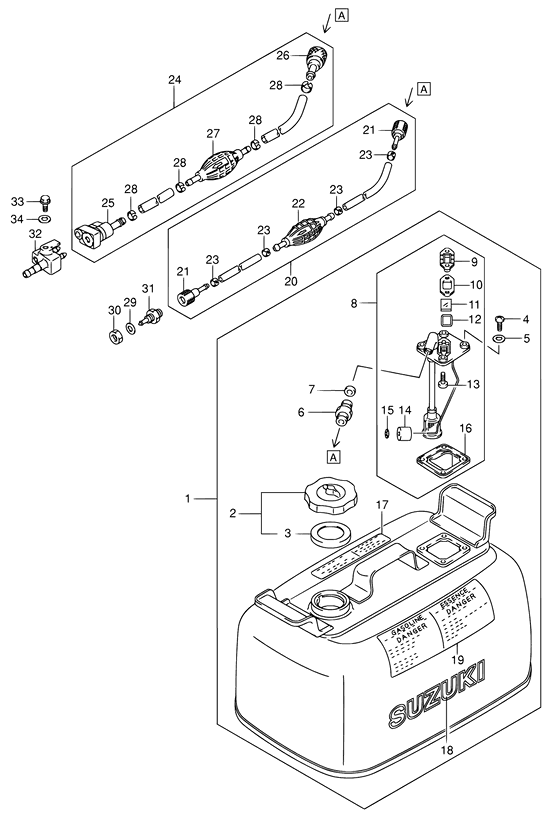 Suzuki DF 70 Fuel tank ((STEEL))