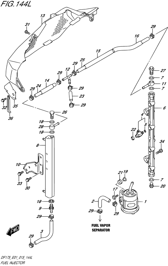 Suzuki DF 150 Fuel Injector (Model: TG/ZG)