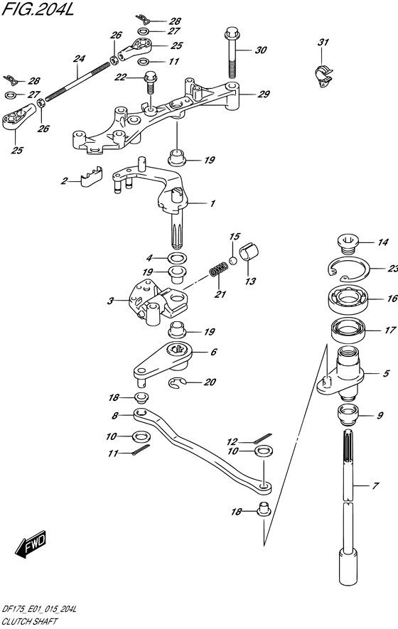 Suzuki DF 150 Clutch Shaft (Model: TG/ZG)