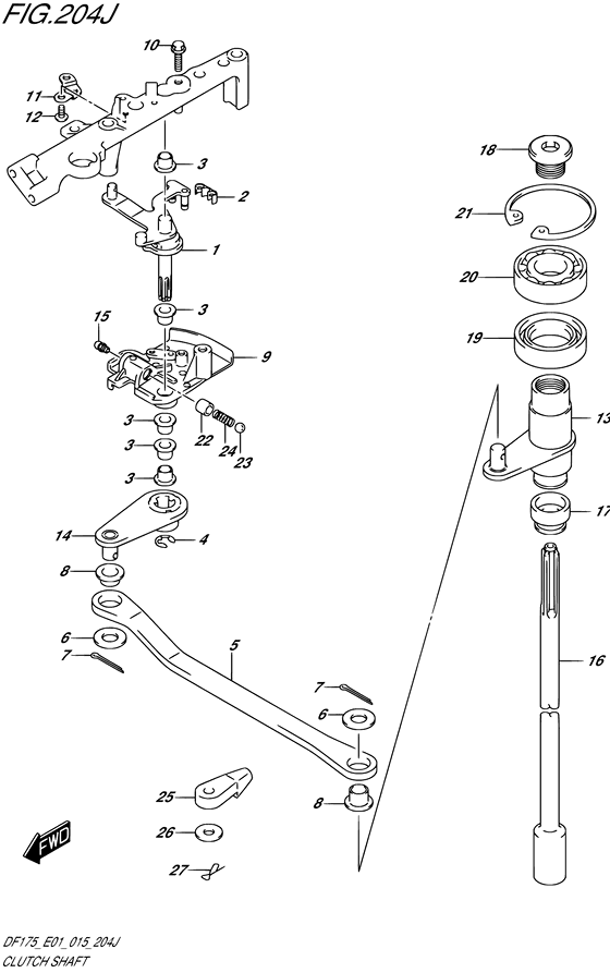 Suzuki DF 150 Clutch Shaft