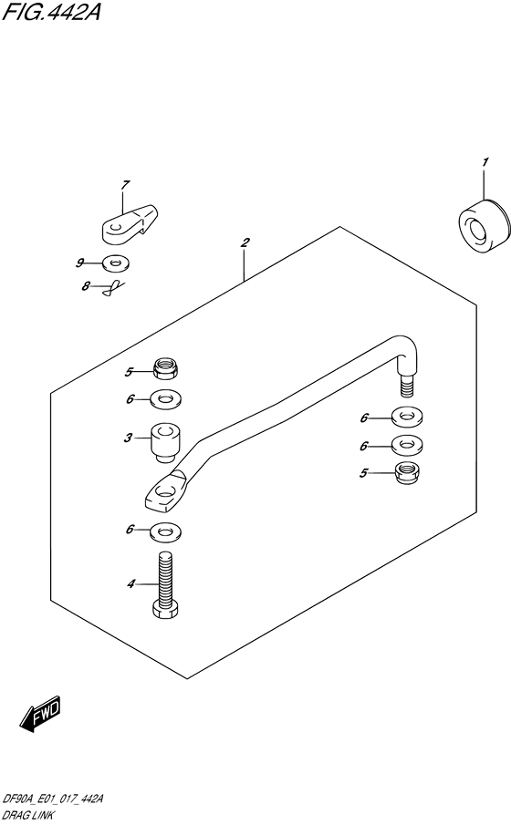 Drag Link - Suzuki DF 90 Parts Listings<br>2018 to 09003F-810001 to 09003F-81XXXX