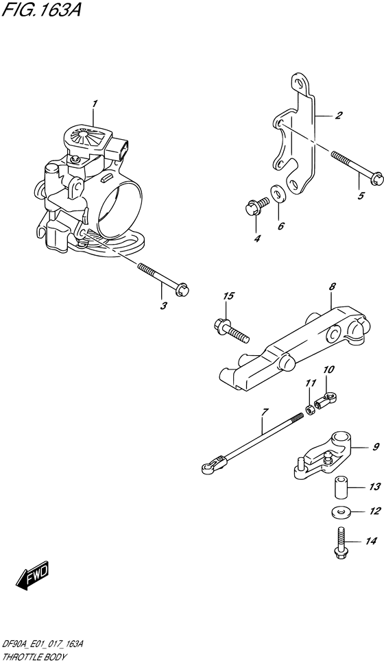 Throttle Body - Suzuki DF 90 Parts Listings<br>2019 to 09003F-910001 to 09003F-91XXXX