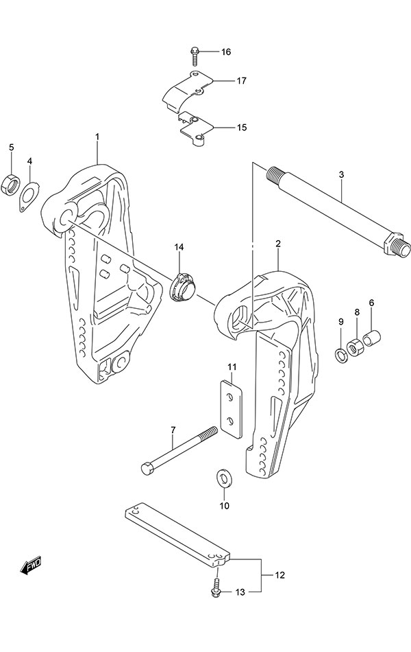 Suzuki DF 150 Clamp Bracket (Model: TG/ZG)