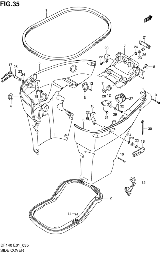 Suzuki DF 140 Side Cover