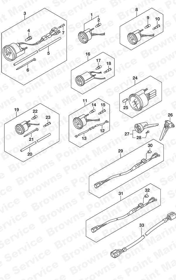 Opt: Meter - Suzuki DF 250 Parts Listings<br>2016 to 25003F-610001 to 25003F-61XXXX 25003Z-610001 to 25003Z-61XXXX 25004F-610001 to 25004F-61XXXX