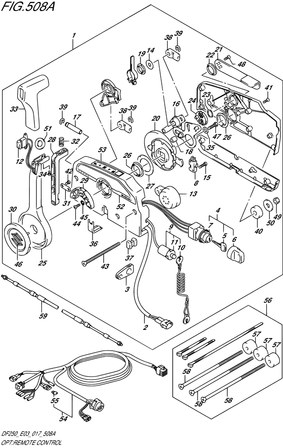 Opt: Concealed Remocon (1) - Suzuki DF 250 Parts Listings<br>2017 to 25003F-710001 to 25003F-71XXXX 25003Z-710001 to 25003Z-71XXXX 25004F-710001 to 25004F-71XXXX