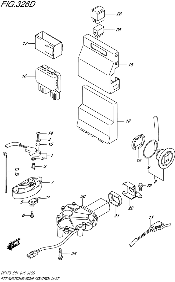 Suzuki DF 150 PTT Switch/Engine Control Unit (Model: TG/ZG)