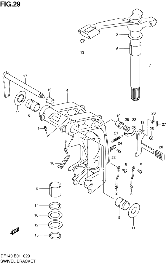 Suzuki DF 140 Swivel Bracket