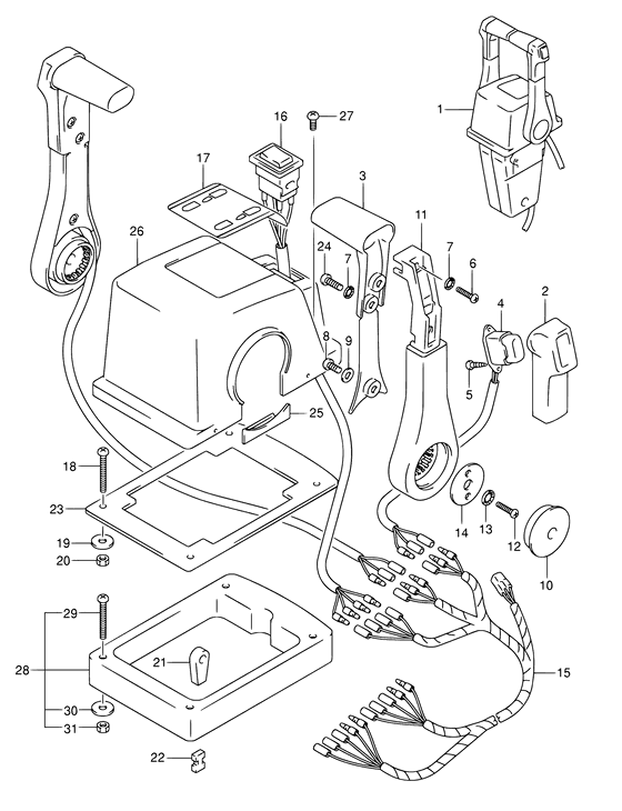 Opt:top mount dual ((1)(MODEL:05~09)) - Suzuki DF 70 Parts Listings<br>1998 to 07001F-861001 to 07001F-86XXXX